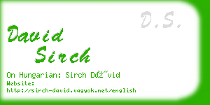 david sirch business card